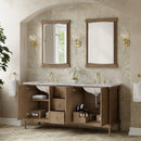 James Martin Kinnsden 72" Double Bathroom Vanity, Weathered Oak