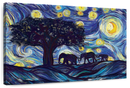 Elephant Family Starry Night Wall Art