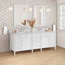 James Martin Brittany 84" Double Bathroom Vanity, Bright White