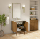 James Martin Laurent 30" Dual Mount Single Bathroom Vanity, Honey Oak