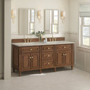James Martin Lorelai 72" Double Bathroom Vanity, Mid-Century Walnut
