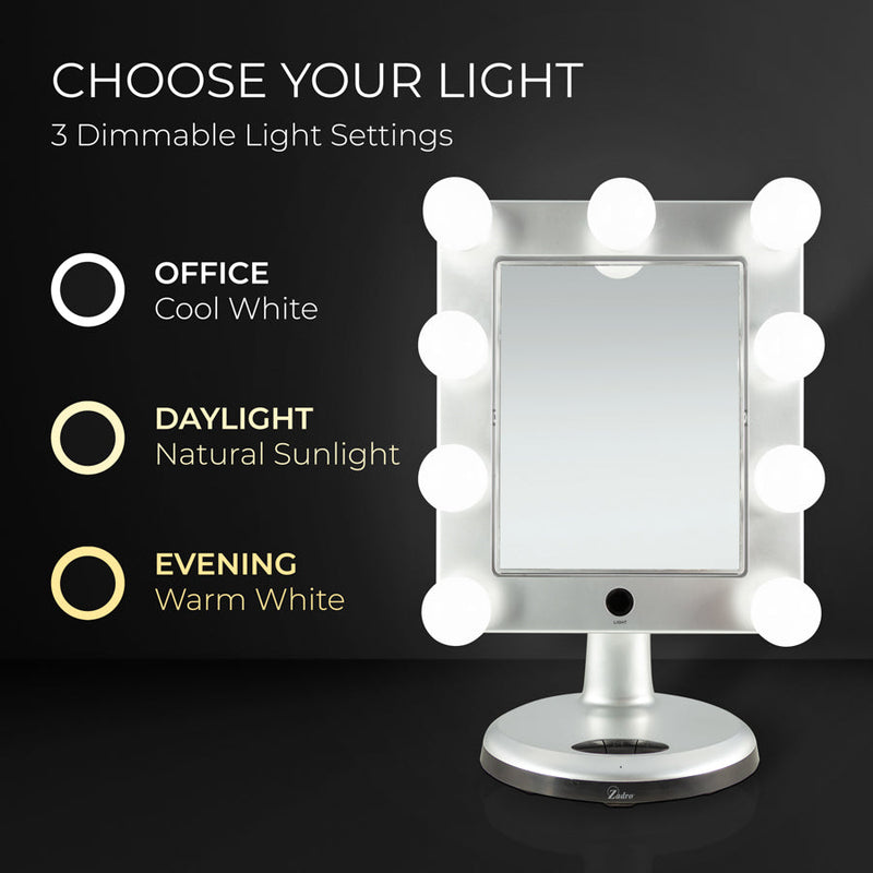 Melrose Lighted Makeup Mirror with Magnification & Bluetooth Speaker