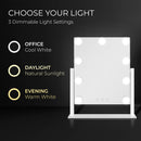 9 Led Light Bulb Hollywood Vertical Makeup Mirror - 12" X 14"