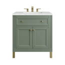 James Martin Chicago 30" Single Bathroom Vanity, Smokey Celadon
