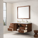 James Martin Amberly 60" Dual Mount Single Bathroom Vanity, Mid-Century Walnut