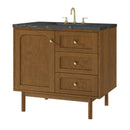 James Martin Laurent 36" Dual Mount Single Bathroom Vanity, Honey Oak