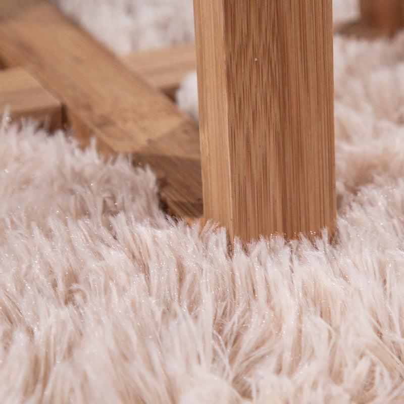 Solid Shag Rug Silky Soft & Fluffy In Cream