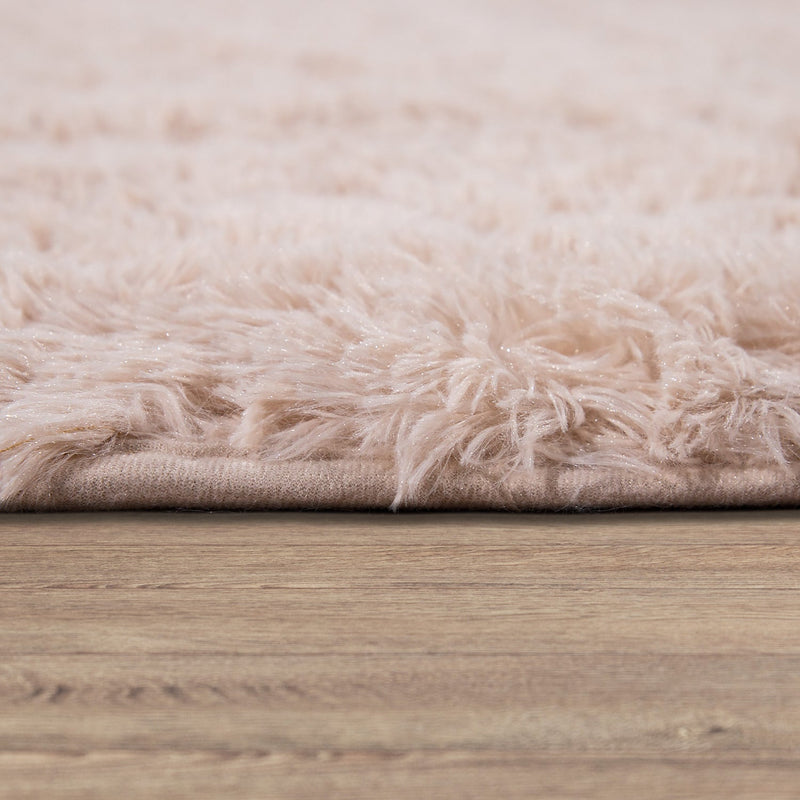 Solid Shag Rug Silky Soft & Fluffy In Cream