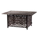 Aluminum 48-in Rectangular Patio Fire Table and Swivel Rocker Set