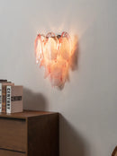 Pink Lotus Textured Glass Wall Sconce