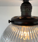 Modern Holophane Glass Ceiling Light