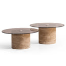 Athena Travertine Marble Coffee Table Set