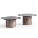 Athena Travertine Marble Coffee Table Set