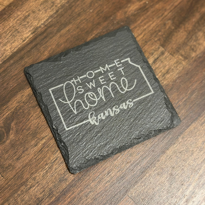 Home Sweet Home Coaster (State Outline) | Slate Coaster