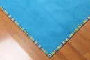 5' x 8' Handmade Coastal Mediterranean Blue Area rug Blue