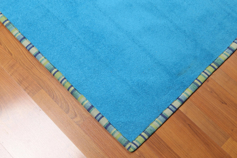 5' x 8' Handmade Coastal Mediterranean Blue Area rug Blue