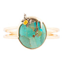 Honey Bee Blue Turquoise Golden Cuff Bracelet