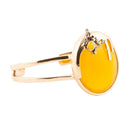 Honey Bee Yellow Agate Golden Cuff Bracelet