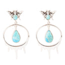 Honey Blue Turquoise Sterling Silver Drop Earrings