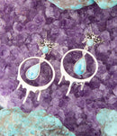 Honey Blue Turquoise Sterling Silver Drop Earrings
