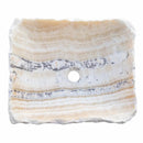 Honey Beige Onyx Vessel Bathroom Sink 13X16 Handcrafted Turkish Stone