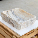 Honey Beige Onyx Vessel Bathroom Sink 13X16 Handcrafted Turkish Stone
