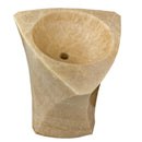 Honey Onyx Designer Pedestal Stand-Alone Sink (W)21.5" (L)23" (H)34" polished angle view