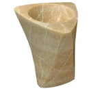 Beige Sculptural Natural Stone Honey Onyx Pedestal Bathroom Sink Hand Carved