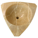 Honey Onyx Designer Pedestal Stand-Alone Sink (W)21.5" (L)23" (H)34" polished top view