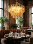 Honey Rectangular Glass Chandelier