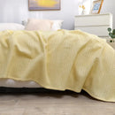 GobekUsa Honeycomb Waffle Cotton Blankets - Ideal for Beds, Sofas, Travel, and Picnics