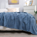 GobekUsa Honeycomb Waffle Cotton Blankets - Ideal for Beds, Sofas, Travel, and Picnics