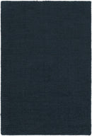 Brockton Solid Dark Blue Wool Rug
