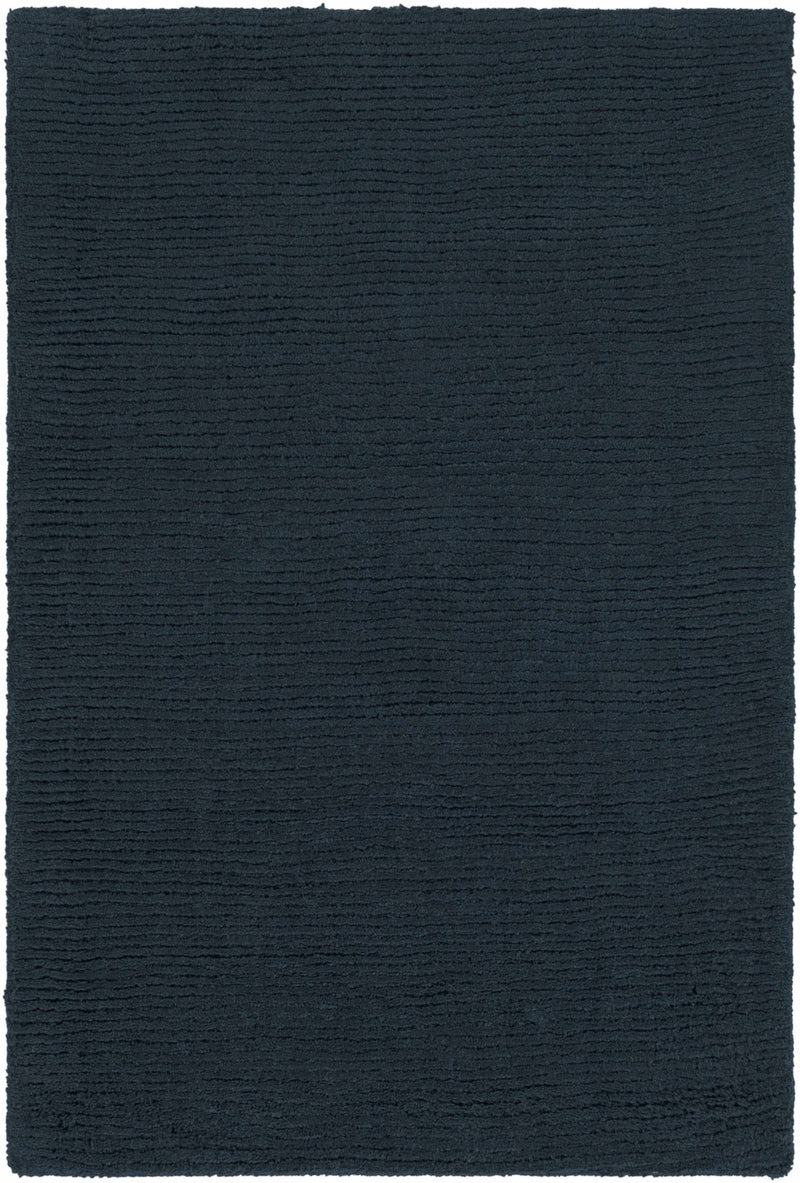 Brockton Solid Dark Blue Wool Rug