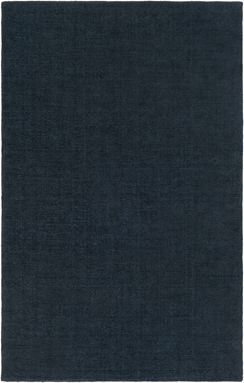 Brockton Solid Dark Blue Wool Rug