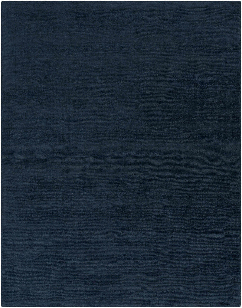 Brockton Solid Dark Blue Wool Rug