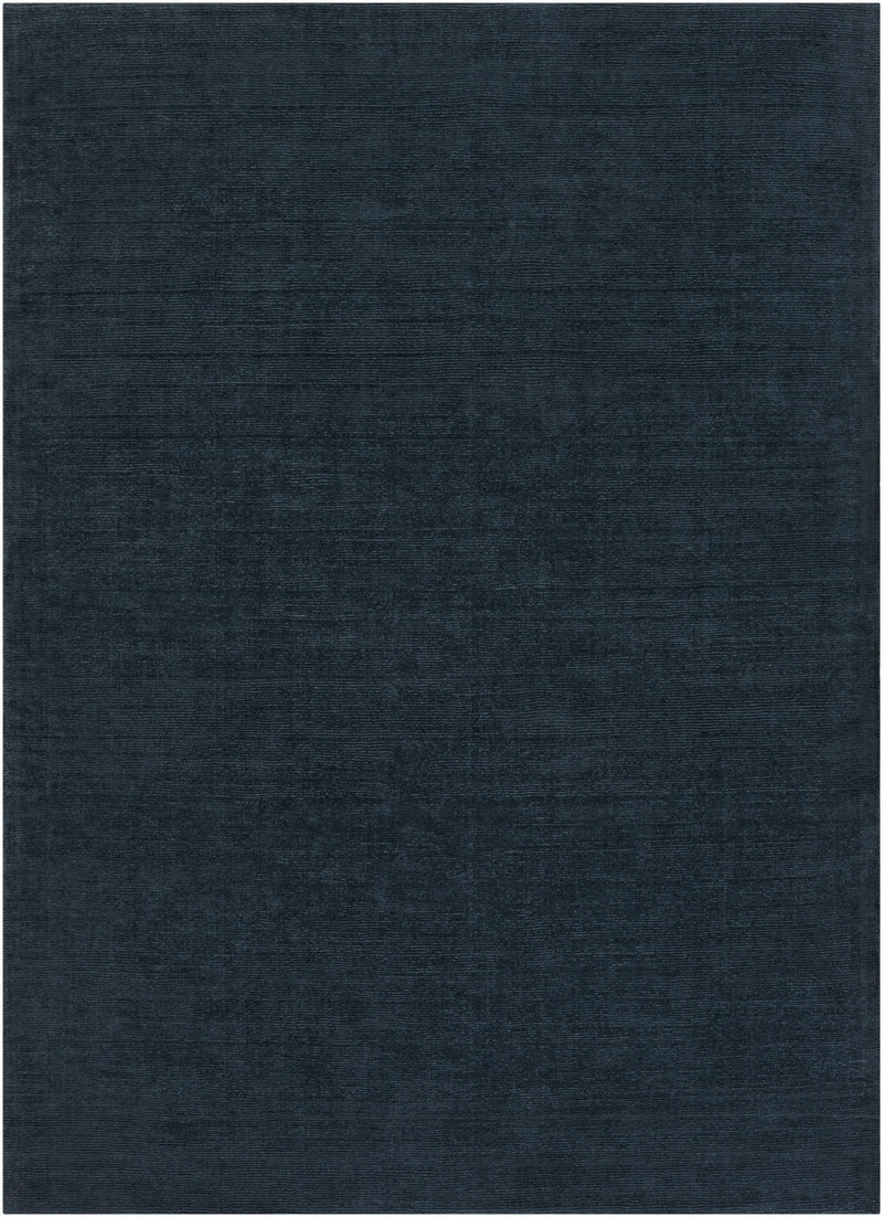 Brockton Solid Dark Blue Wool Rug
