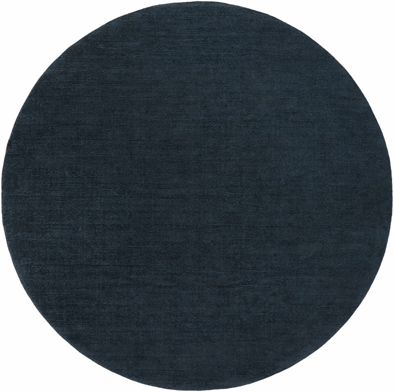Brockton Solid Dark Blue Wool Rug