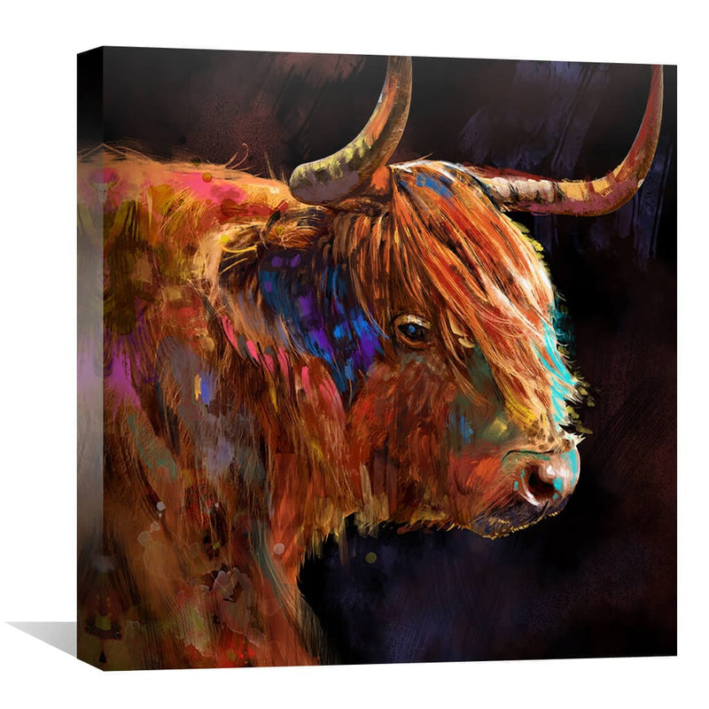 Horns of Highland Canvas