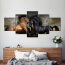 Clashing Wild Horses Wall Art