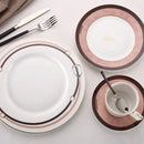 GobekUsa Bone China Tableware Set: Dinner Plate, Coffee Cup, Saucer, Service Plate, Tea Cup