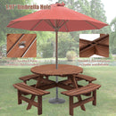 8 Person Wooden Picnic Table Outdoor Camping Dining Table with Seat