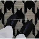 GobekUsa Houndstooth Black Ivory Area Rug Decor Carpet Doormat Floor Mat