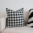 Houndstooth black & white crochet cushion cover living room decor by Decorbites