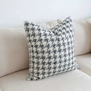 Houndstooth black & white crochet cushion cover living room decor by Decorbites