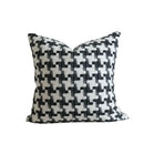 Houndstooth black & white crochet cushion cover living room decor by Decorbites