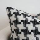 Houndstooth black & white crochet cushion cover living room decor by Decorbites