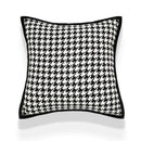 Houndstooth jacquard pillowcase black & white living room decor by Decorbites
