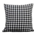 Houndstooth plaid pillow cover – black & white living room decor by Decorbites