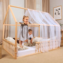 Montessori House Bed for Kids with Fence by Goodevas